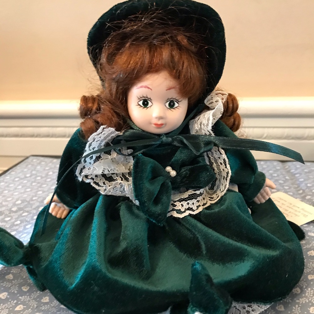Porcelain Doll-Isabella in Green Velvet